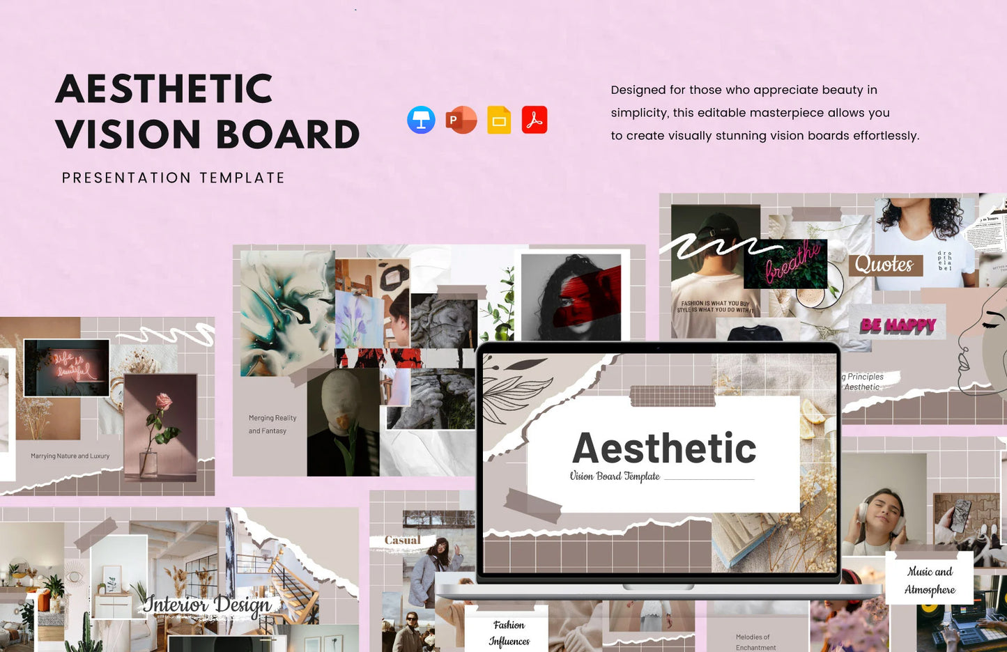 Aesthetic Vision Board Template Design