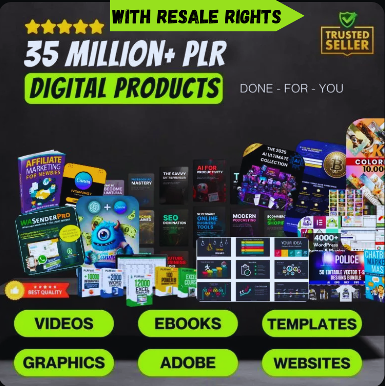 Mega Digital Products PLR Bundle: 35+ Million Files